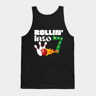 Rolling into 7 Bowling Birthday Gift Tank Top